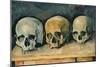 The Three Skulls, c.1900-Paul Cézanne-Mounted Giclee Print