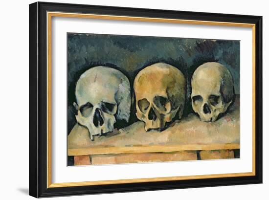 The Three Skulls, c.1900-Paul Cézanne-Framed Giclee Print