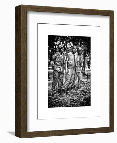 "The Three Soldiers" Bronze by Frederik Hart at the Vietnam Memorial, Washington D.C, White Frame-Philippe Hugonnard-Framed Art Print