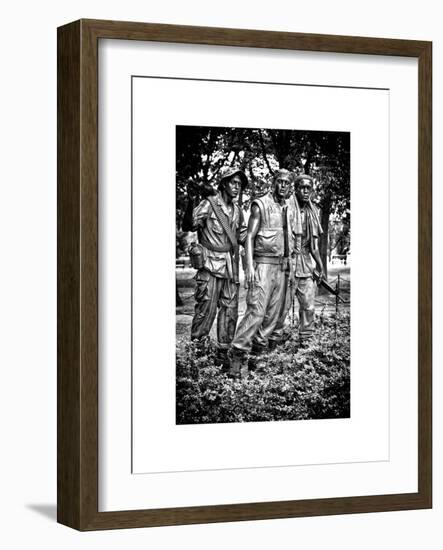 "The Three Soldiers" Bronze by Frederik Hart at the Vietnam Memorial, Washington D.C, White Frame-Philippe Hugonnard-Framed Art Print