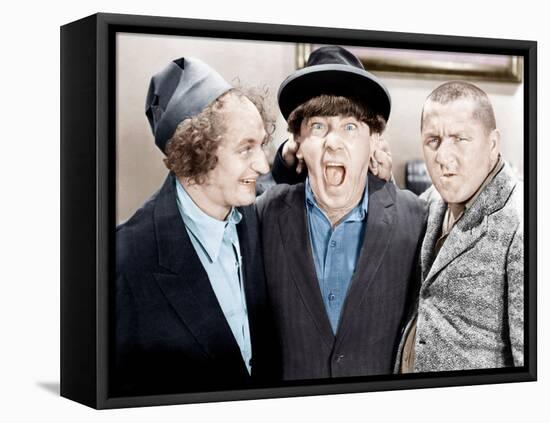 The Three Stooges, from left: Larry Fine, Moe Howard, Curly Howard, ca. 1943-null-Framed Stretched Canvas