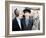 The Three Stooges, from left: Larry Fine, Moe Howard, Curly Howard, ca. 1943-null-Framed Photo