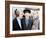 The Three Stooges, from left: Larry Fine, Moe Howard, Curly Howard, ca. 1943-null-Framed Photo