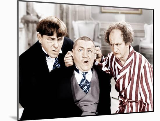The Three Stooges, from left: Moe Howard, Curly Howard, Larry Fine, ca. 1940s-null-Mounted Photo