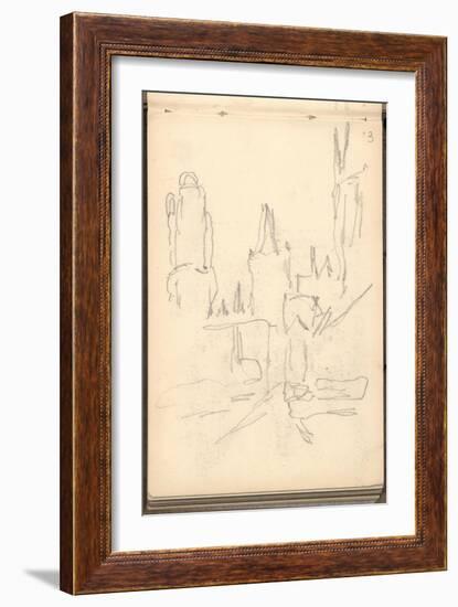 The Three Towers of Rouen Cathedral (Pencil on Paper)-Claude Monet-Framed Giclee Print