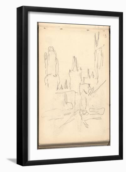 The Three Towers of Rouen Cathedral (Pencil on Paper)-Claude Monet-Framed Giclee Print