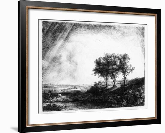 The Three Trees, Engraved by James Bretherton (Etching)-Rembrandt van Rijn-Framed Giclee Print