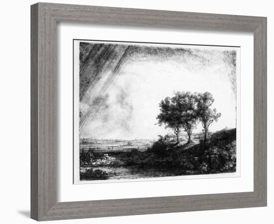 The Three Trees, Engraved by James Bretherton (Etching)-Rembrandt van Rijn-Framed Giclee Print