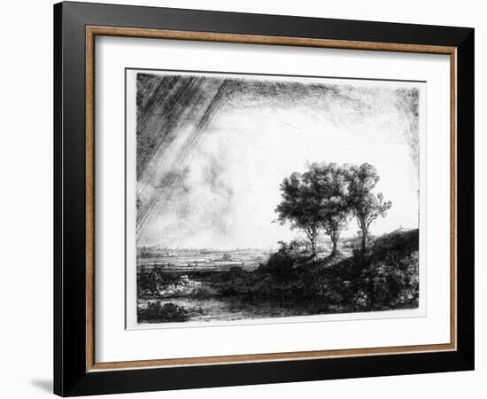 The Three Trees, Engraved by James Bretherton (Etching)-Rembrandt van Rijn-Framed Giclee Print