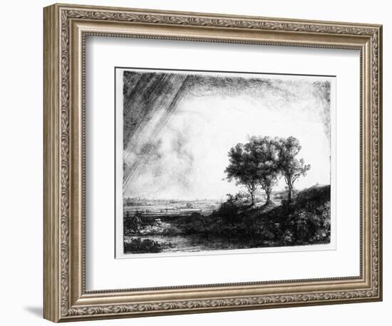 The Three Trees, Engraved by James Bretherton (Etching)-Rembrandt van Rijn-Framed Giclee Print