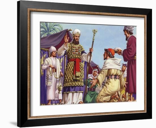 The Three Wise Men Asking Herod "Where Is the Babe Who Is Born to Be King of the Jews?"-Pat Nicolle-Framed Giclee Print