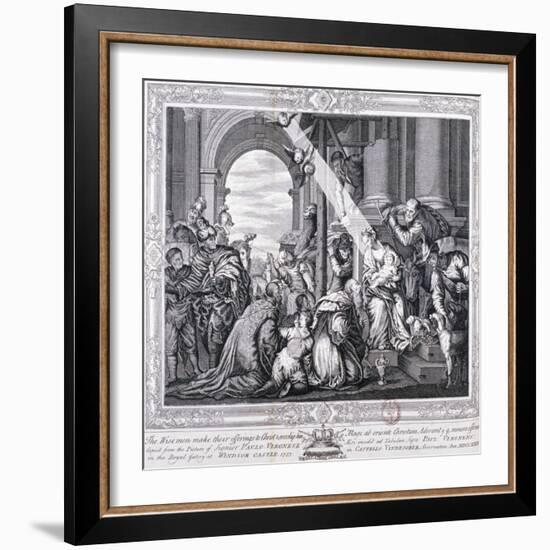 The Three Wise Men Make their Offerings to Christ and Worship Him, 1733-Paolo Veronese-Framed Giclee Print