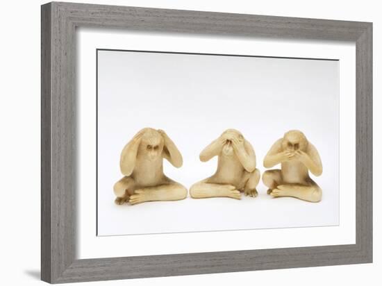 The Three Wise Monkeys-Japanese School-Framed Giclee Print