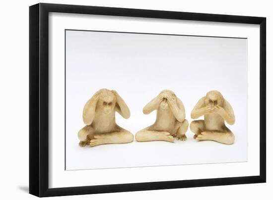 The Three Wise Monkeys-Japanese School-Framed Giclee Print