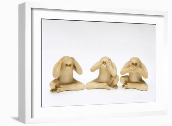 The Three Wise Monkeys-Japanese School-Framed Giclee Print