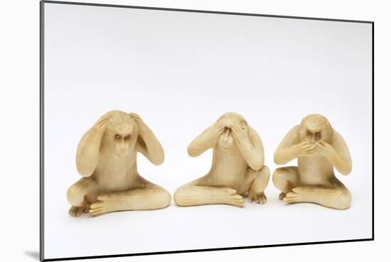 The Three Wise Monkeys-Japanese School-Mounted Giclee Print