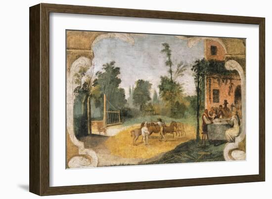 The Threshing-Giovanni Francesco Barbieri-Framed Premium Giclee Print