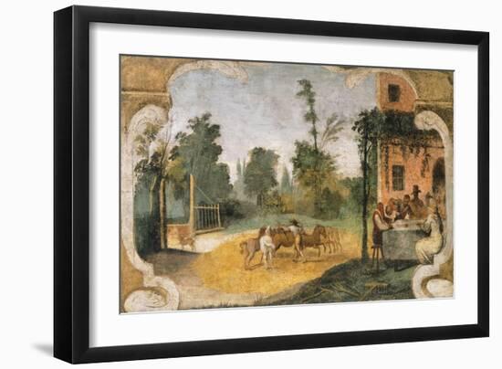 The Threshing-Giovanni Francesco Barbieri-Framed Premium Giclee Print