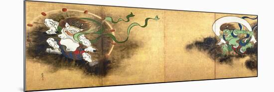 The Thunder God Raijin (left) and the Wind God Fujin (right), c.1700-Ogata Korin-Mounted Giclee Print