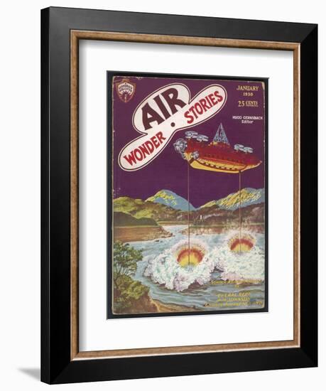 The Thunderer (A Typical Mad Scientist) Dries up a Lake-Frank R. Paul-Framed Art Print