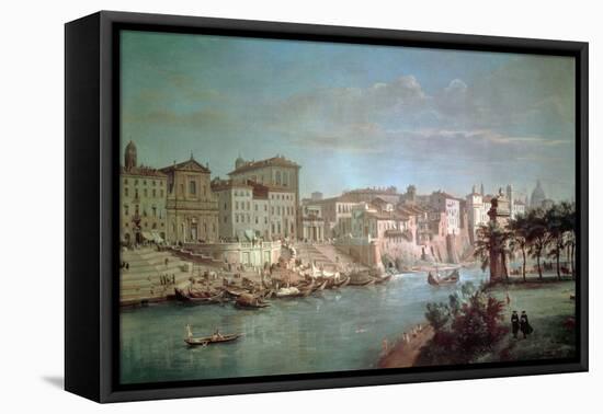 The Tiber to Porto Di Ripetta-Gaspar van Wittel-Framed Premier Image Canvas