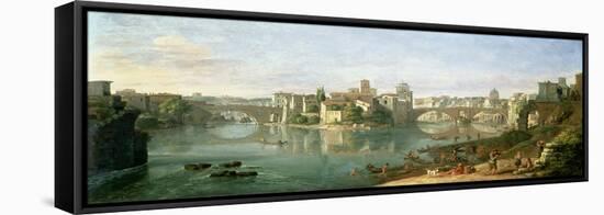 The Tiberian Island in Rome, 1685-Vanvitelli (Gaspar van Wittel)-Framed Premier Image Canvas