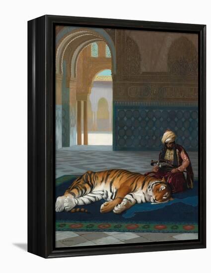 The Tiger and the Guardian (oil on canvas)-Jean Leon Gerome-Framed Premier Image Canvas