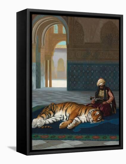 The Tiger and the Guardian (oil on canvas)-Jean Leon Gerome-Framed Premier Image Canvas