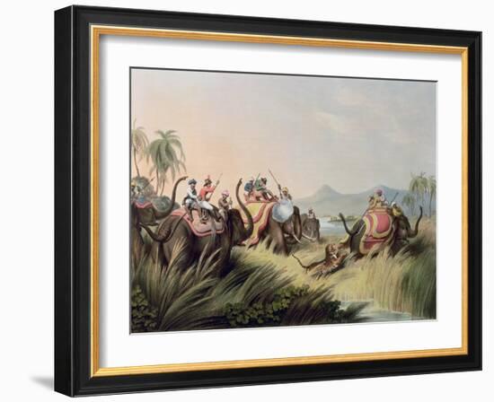 The Tiger at Bay, from "Oriental Field Sports," Published by Edward Orme, 1807-Samuel Howett-Framed Giclee Print