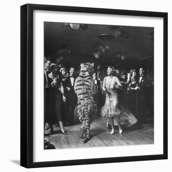 The Tiger Getting Expert Instructions from the Lady, During Charleston Party-Martha Holmes-Framed Photographic Print