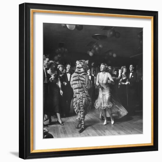 The Tiger Getting Expert Instructions from the Lady, During Charleston Party-Martha Holmes-Framed Photographic Print