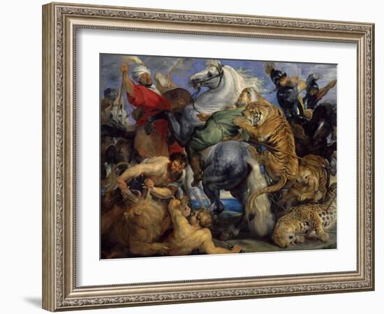 The Tiger Hunt, 1616-Peter Paul Rubens-Framed Art Print