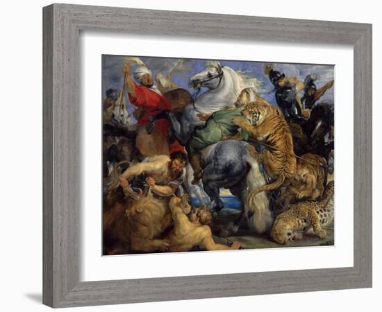 The Tiger Hunt, 1616-Peter Paul Rubens-Framed Art Print