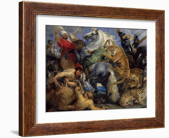 The Tiger Hunt, 1616-Peter Paul Rubens-Framed Art Print