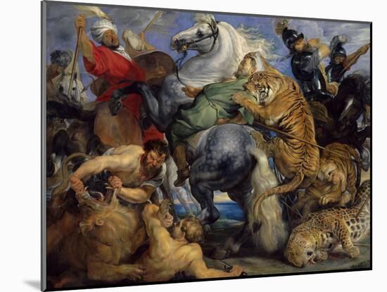 The Tiger Hunt, 1616-Peter Paul Rubens-Mounted Art Print