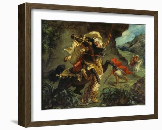 The Tiger Hunt, 1854-Eugene Delacroix-Framed Giclee Print