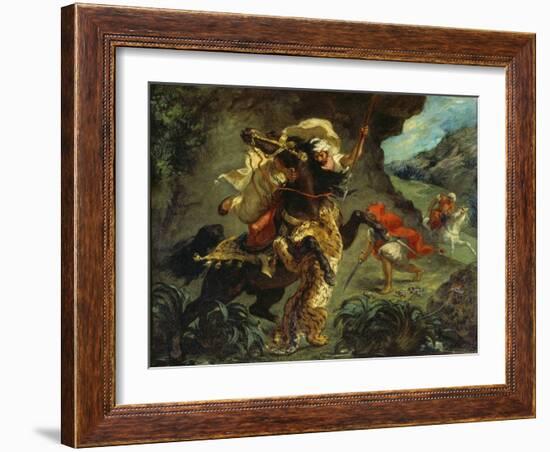 The Tiger Hunt, 1854-Eugene Delacroix-Framed Giclee Print