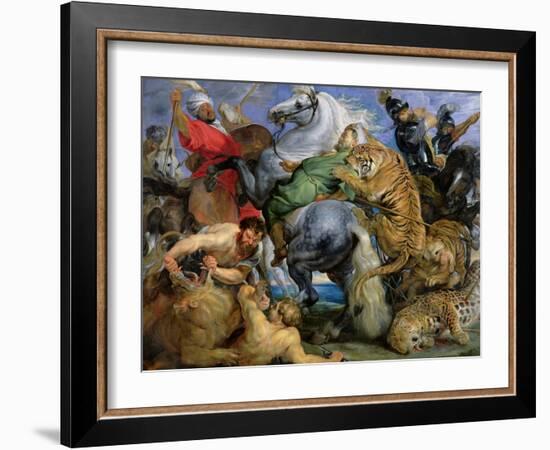 The Tiger Hunt, c.1616-Peter Paul Rubens-Framed Giclee Print