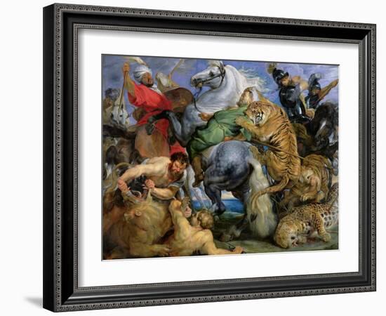 The Tiger Hunt, c.1616-Peter Paul Rubens-Framed Giclee Print