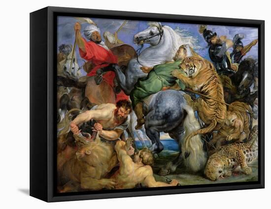 The Tiger Hunt, c.1616-Peter Paul Rubens-Framed Premier Image Canvas