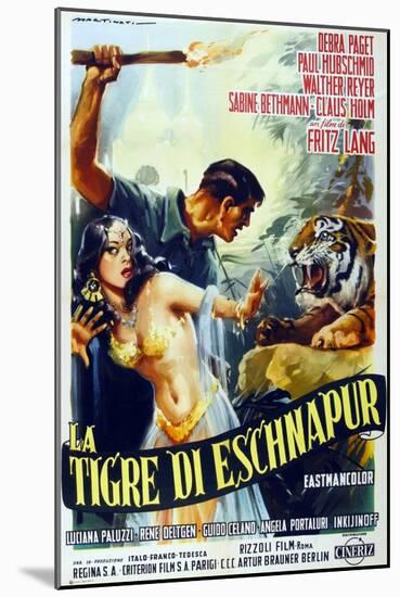 The Tiger of Eschnapur, (AKA Der Tiger Von Eschnapur), Italian Poster Art, 1959-null-Mounted Art Print
