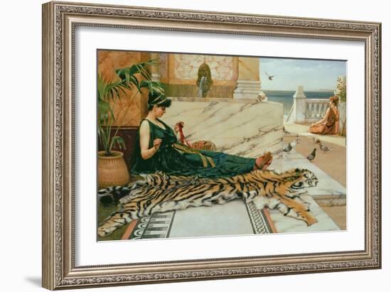 The Tiger Skin, c.1895-John William Godward-Framed Giclee Print