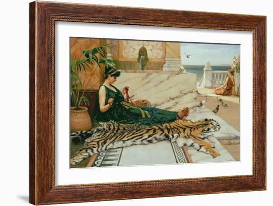 The Tiger Skin, c.1895-John William Godward-Framed Giclee Print