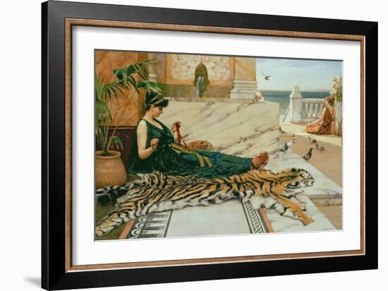 The Tiger Skin, c.1895-John William Godward-Framed Giclee Print