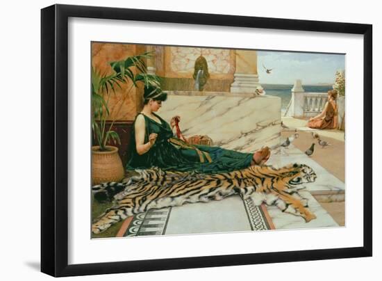 The Tiger Skin, c.1895-John William Godward-Framed Giclee Print