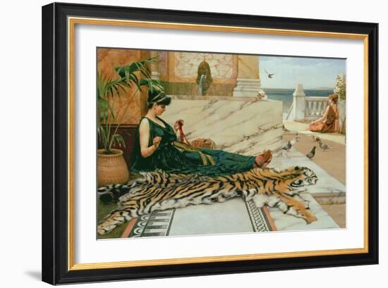 The Tiger Skin, c.1895-John William Godward-Framed Giclee Print