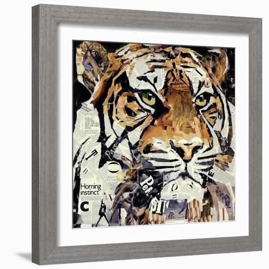 The Tiger-James Grey-Framed Art Print