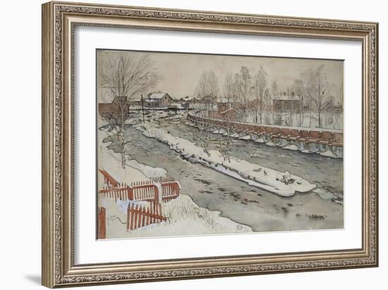 The Timber Chute, Winter Scene, from 'A Home' series, c.1895-Carl Larsson-Framed Giclee Print