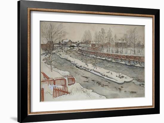 The Timber Chute, Winter Scene, from 'A Home' series, c.1895-Carl Larsson-Framed Giclee Print