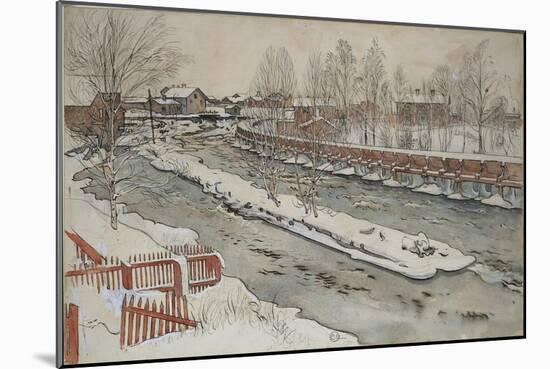 The Timber Chute, Winter Scene, from 'A Home' series, c.1895-Carl Larsson-Mounted Giclee Print